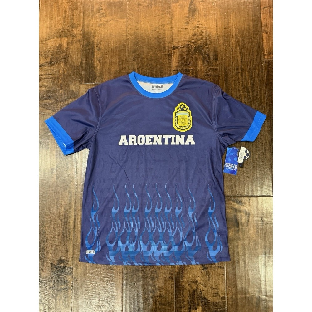 Game Of The World Argentina Soccer Jersey Size Large Blue